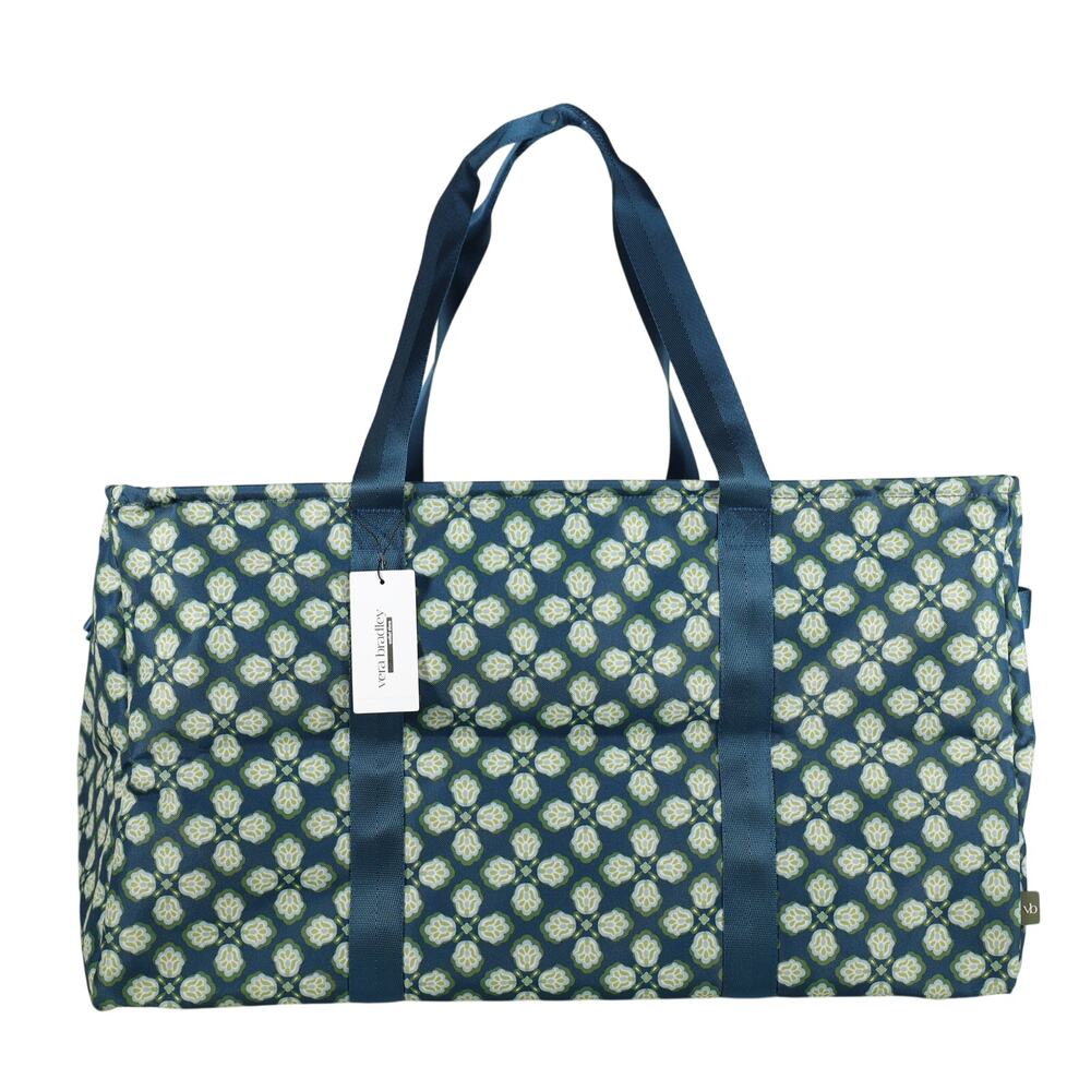 Vera Bradley Large Collapsible Storage Car Tote - Butter Cookie Medallion - NWT